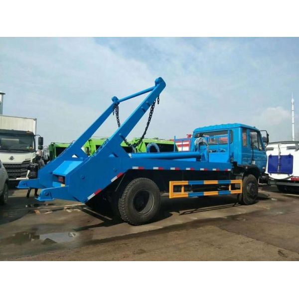 Pit Type Swing Arm Garbage Truck Dongfeng 10 Cbm 6 Wheels 190 HP