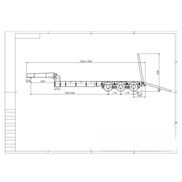 Низкая кровать полуприцеп Транспортная грузоподъемность