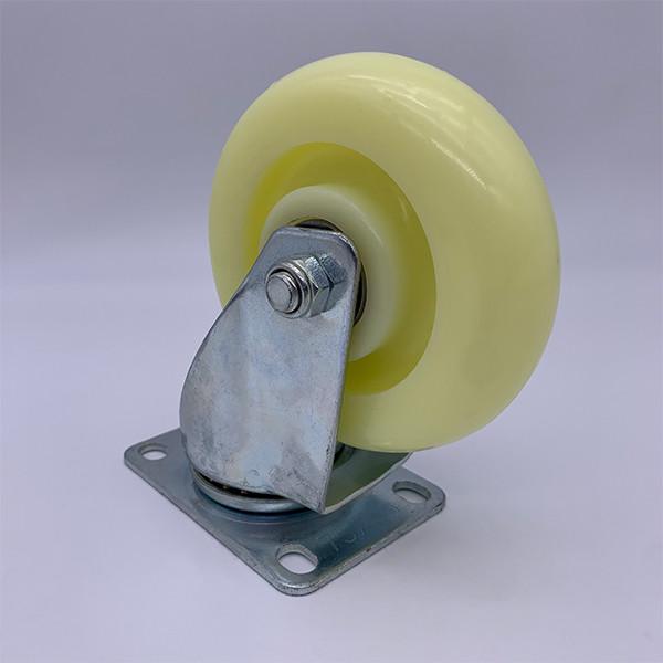Rodízio de nylon branco da roda da placa do giro 2,5 polegadas