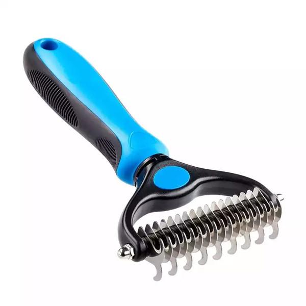 Cat Dog Pet Shedding Dematting Deshedding Comb Brush Long Handle Stainless Steel