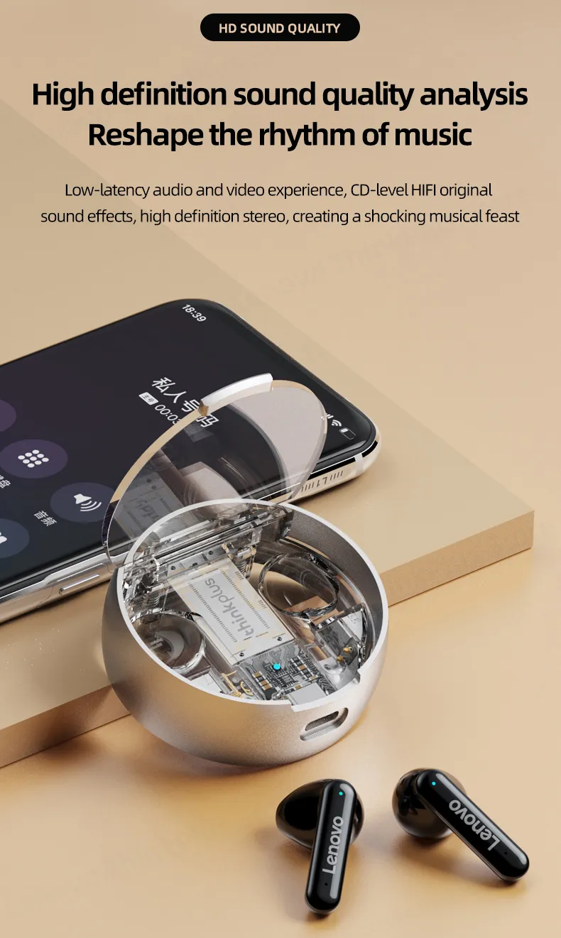 LP8PRO Wireless Lenovo Earbuds Noise Reduction Sports Music Bluetooth Earphones