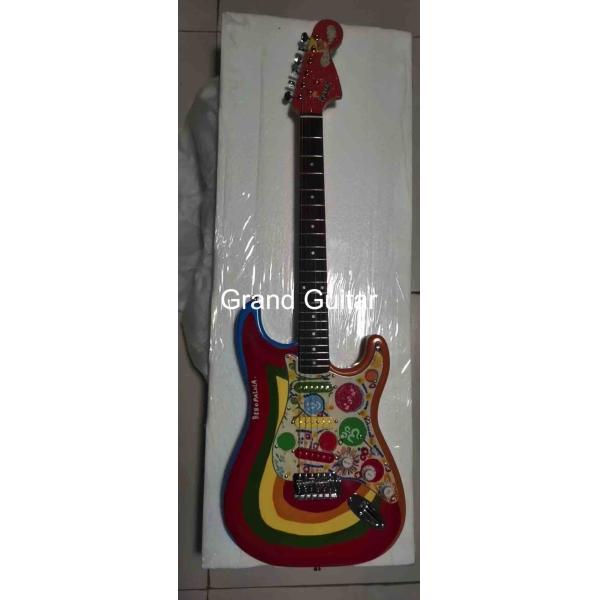Custom Grand George Harrison Rocky Electric Guitar Accept Guitar and Bass with Colorful Pickups OEM