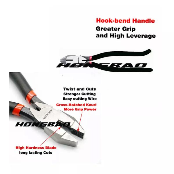7 8 9 Combination Side Cutting Pliers 60CRV Steel Linesman Drop Forged