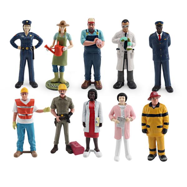 Fingir Profissionais 10 PCS Fingir Carreira Figuras Pessoas no Trabalho Brinquedo Modelo para Meninos Meninas Crianças