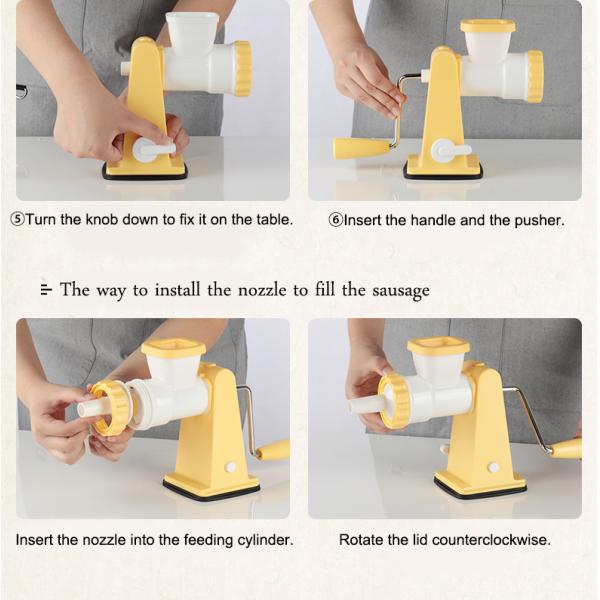 Рука кухни ручная привелась в действие пластиковый ABS PP 5kg/H-10kg/H мясорубки