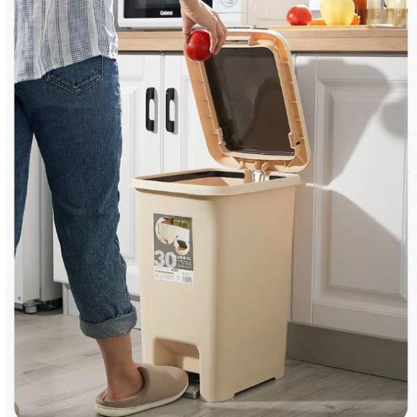 Square Household Bathroom Living Room With Lid Kitchen With Lid Foot Pedal Trash Can Square