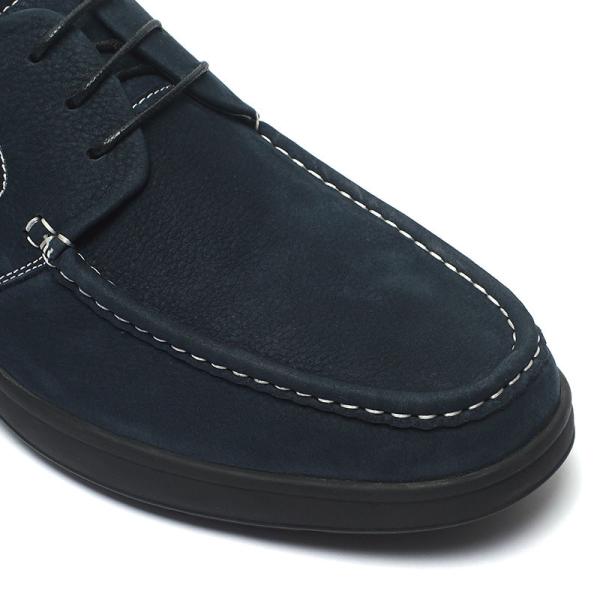 Blue Lace Up Anti Odor Breathable Mens Leather Moccasins