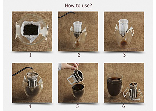 Hanging Ear Drip Coffee Filter Bags Convenient 50 Pieces / Bag Packaging
