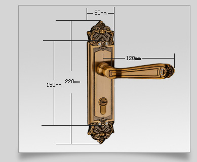 Mortise lock for timber door,Interior Door Locks factory,Antique Brass finish,Bedroom lock