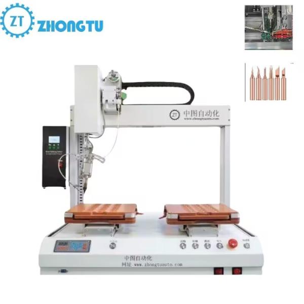 Accurate Double Working Station Automatic Soldering Machine for PCB Board Soldering