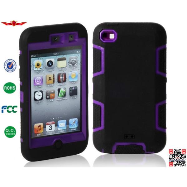 Hot Selling 100% Quality Guaranteed 3 in 1 Hybrid Silicone+PC Cover Cases For Ipod Touch 4