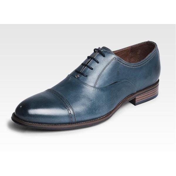 Pés redondos de moda para hombres, zapatos de vestir, cordones, zapatos de Oxford marrón oscuro.