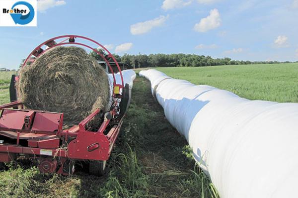 White PP Woven Hay Bale Stack Covers 160gsm , Woven Polypropylene Hay Bale Fabric