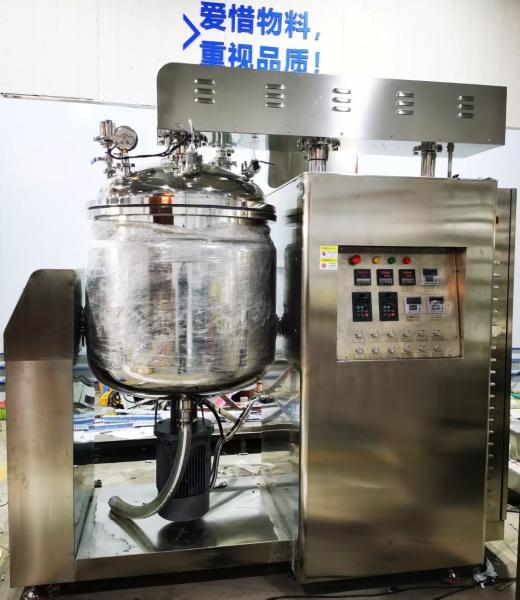 Emulsionador homogeneizador al vacío con elevación hidráulica para productos de alta viscosidad