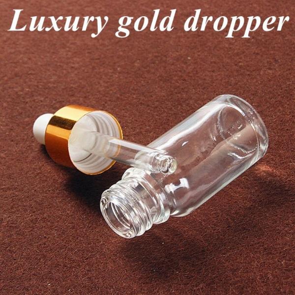 15ml 20ml 50ml 100ml luxury empty Clear Transparent Serum hair Essential Oil Glass Dropper Bottle for skincare