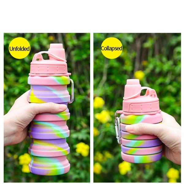 Portable Water Bottle for Fitness and Riding Creative Camouflage Silicone Folding Mug