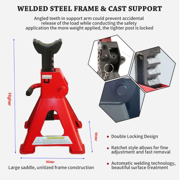 Adjustable 3t Automotive Screw Jack Stands Car Lift Safety Support Stands