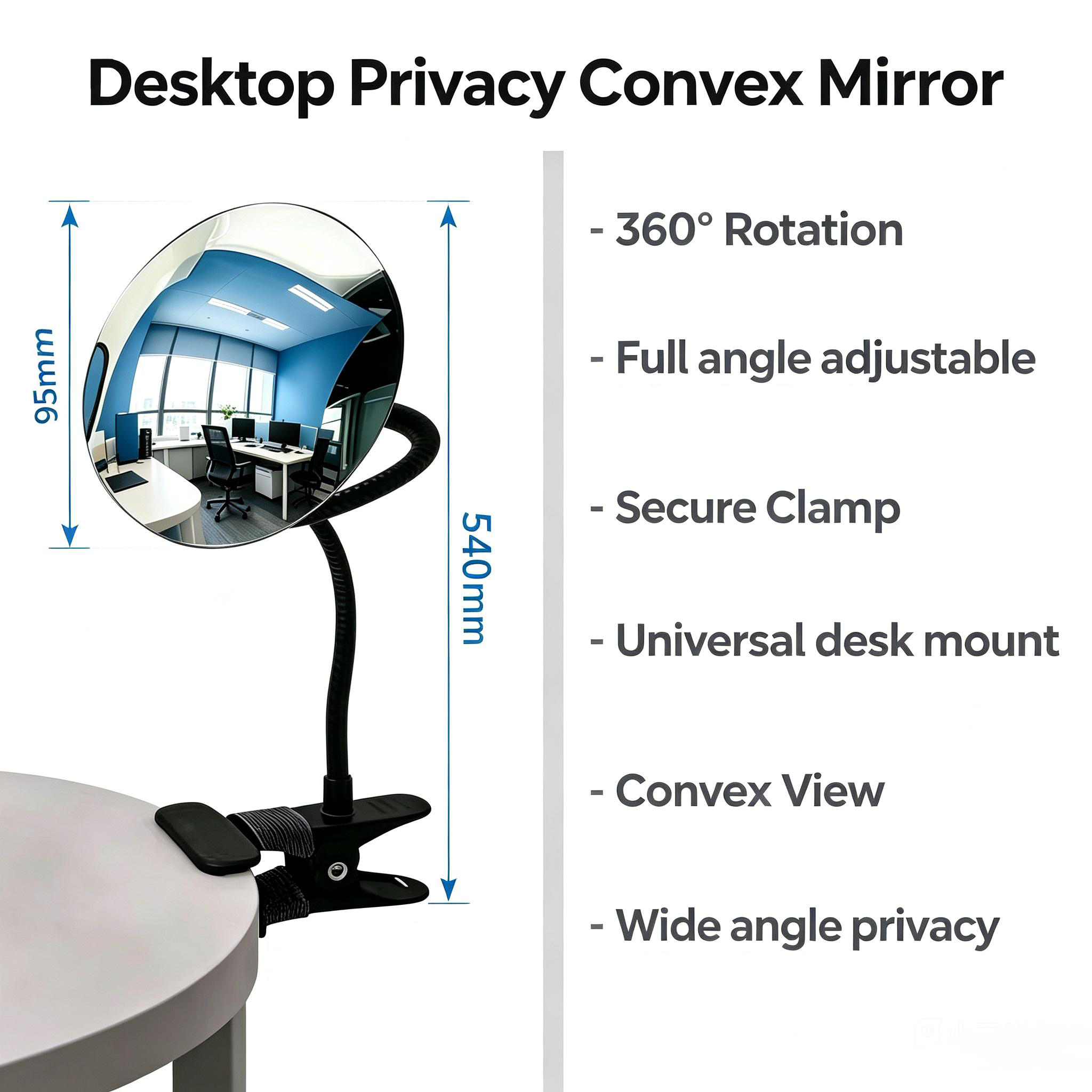 Flexible Gooseneck Clip On Security Mirror 1.35mm Thickness For Workplace Surveillance