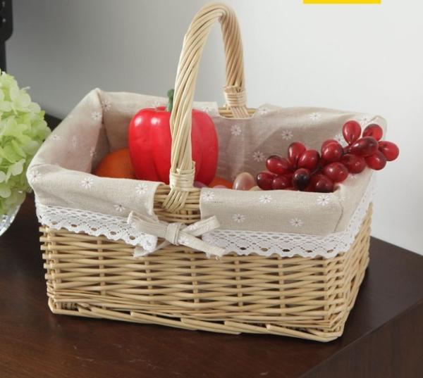Handmade Natural Willow Wicker Picnic Basket Cheap Lunch Bags Hot sale products Outdoor Lunch Basket