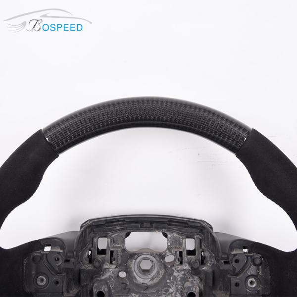 Yellow Stitch Land Rover Series Steering Wheel Carbon Fiber Black Style 35cm