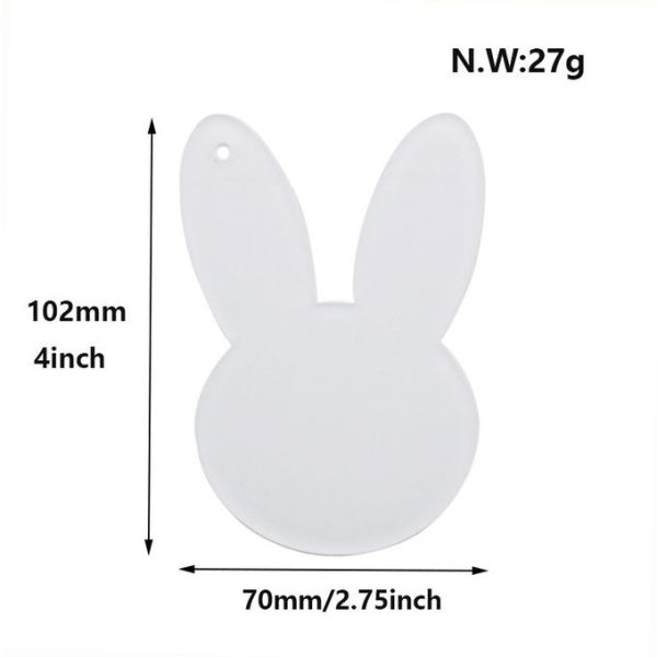 Sublimation Acrylic Pendant Easter Bunny Egg Single Sided DIY