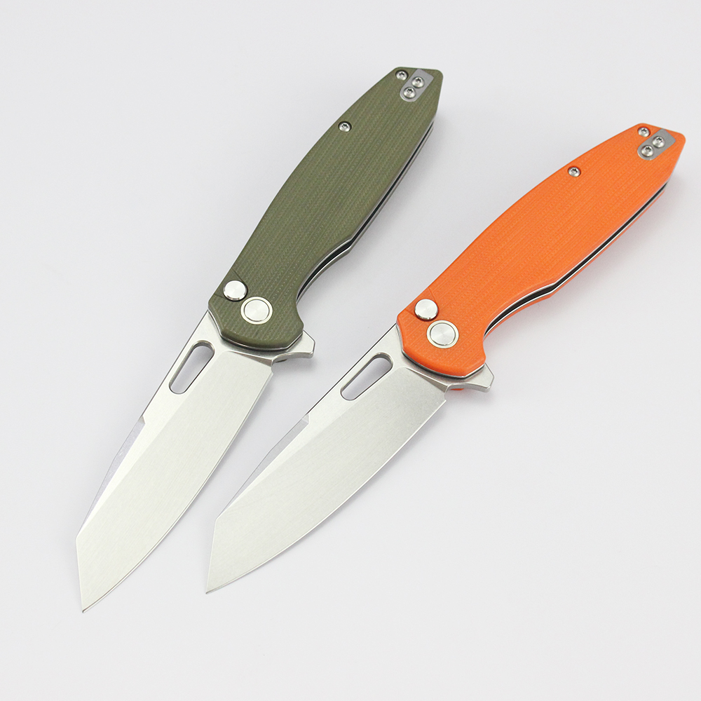 GT-T0044 Customizable Tactical 14C28N Steel Blade Button Lock Folding Knife G10 Handle Tunafire