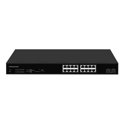 16 portas 2.5G Switch de rede com 10G Fibra não gerenciada velocidade auto-adaptativa PoE opcional