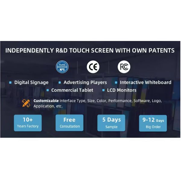 Indoor 32 43 50 55 65 Inch Wall-Mounted LCD Digital Signage Display High Brightness Narrow Edge Ultra-thin Window Display Screen