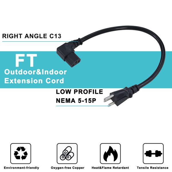 NEMA 5-15P - C13 電源コード 6フィート 14AWG ヘビーデューティー