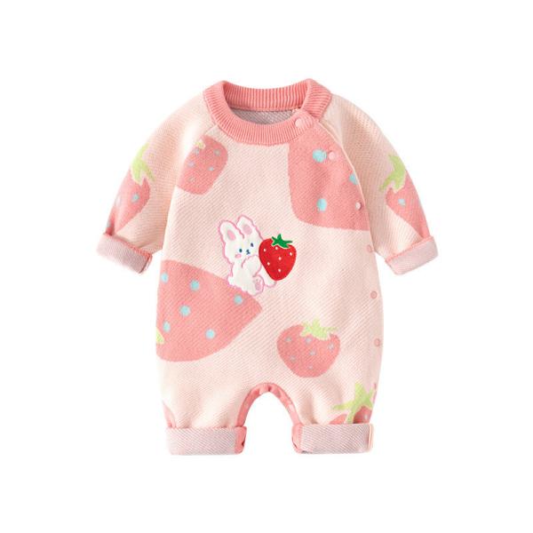 Wholesale Newborn Baby Knit Pure Cotton Romper Infant Sweaters Onesie Children's Long Sleeve Bodysuit for Autumn Winter