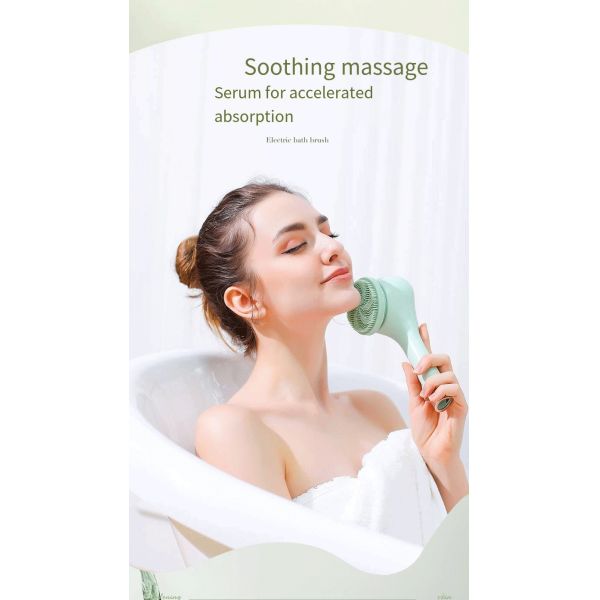 Waterproof Electric Shower Brush with 6 Heads and Long Handle for Deep Cleaning