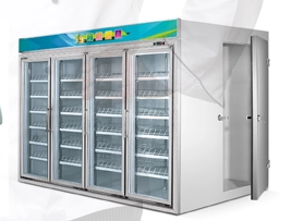 Супермаркет холодильник холодильный склад со стеклянной дверью 8500L ходьба в холодильник взрывный морозильник