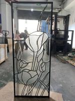 verre plombé décoratif biseauté clair de porte d'entrée de conception de lis avec la patine Caming