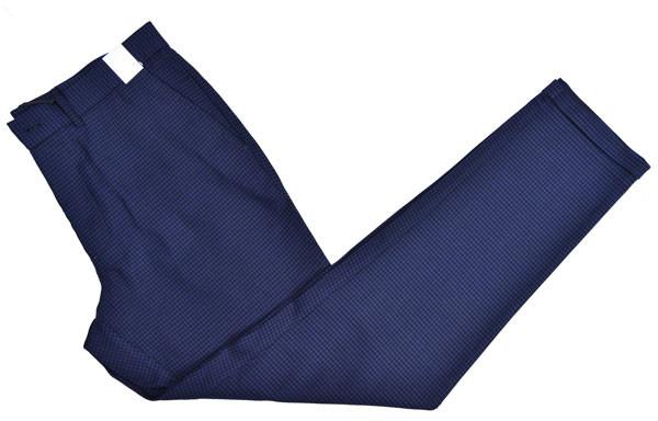 Stylish Navy Check Men Mens Slim Fit Suit Trousers  Zip Off Long Pants Mancasual