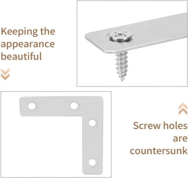 L Bracket Furniture Joint Wood Connector Stainless Steel Iron Corner