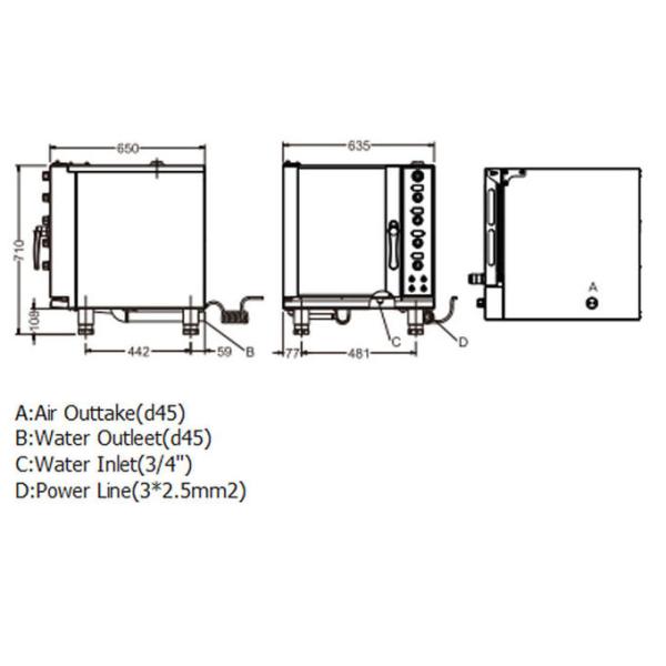 Spraying Function 4.6kw 710mm Commercial Rapid Cook Oven