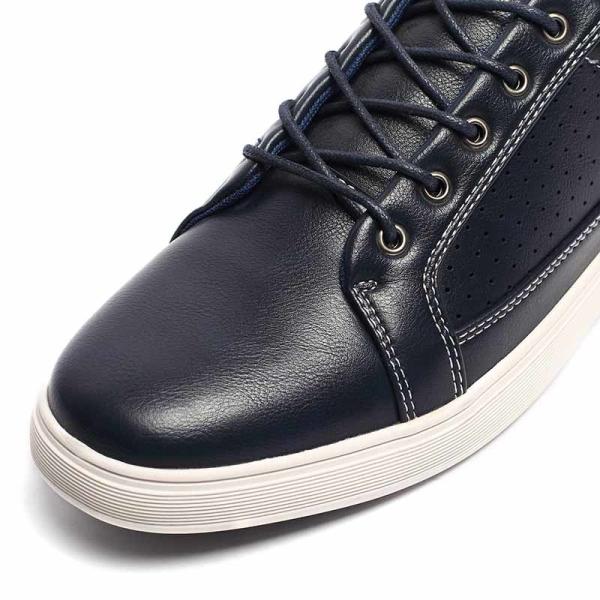 Dark Navy Textile Lace Up Breathable Casual Shoes PU Antiodor