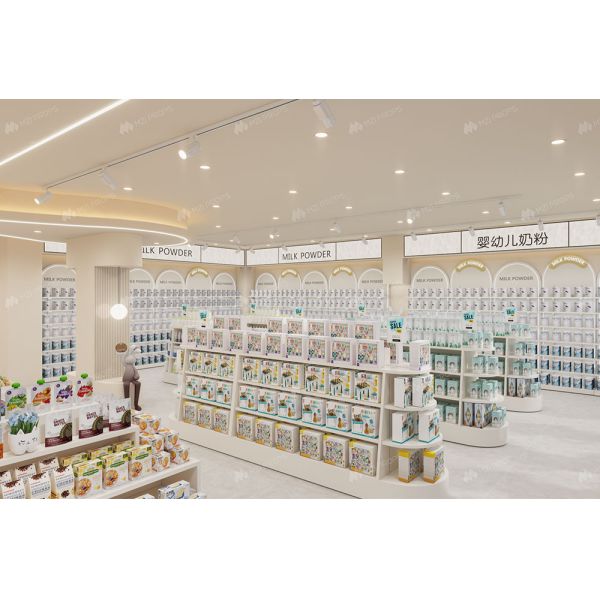 BBC013 Présentoir de magasin de marque - Cabinet de magasin peu encombrant - Présentoir de magasin pour bébé - Design de magasin