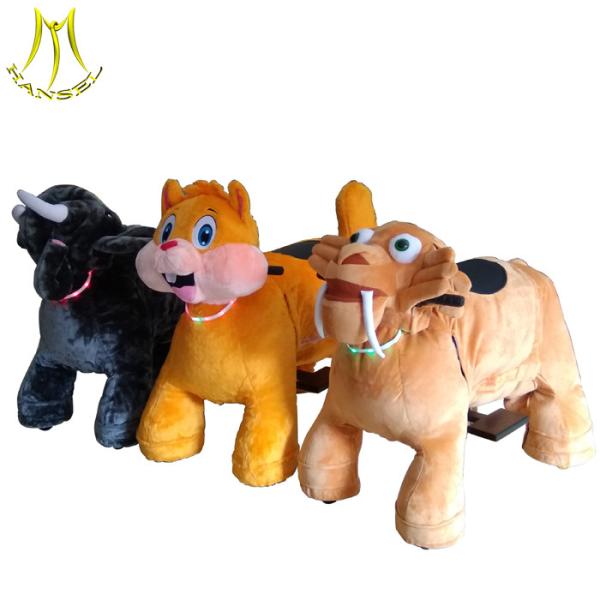 Hansel low price battery operated stuffed children plush riding animal and best theme park rides