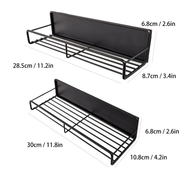 Single Tier Magnetic Spice Storage Racks in Black Color for Kitchen Organization