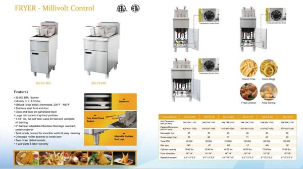 Durable Stainless Steel Commercial Fryer Gas For Restaurant