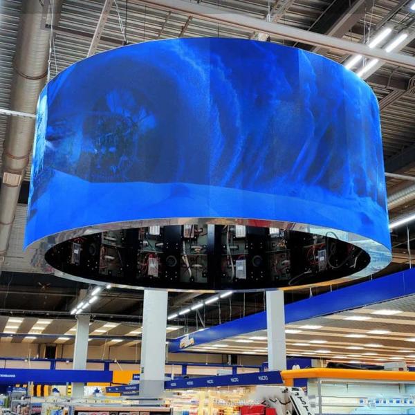 室内 柔軟性 円筒形 4K P2.5 LED コラム カスタム カーブド 広告 LED スクリーン LED 壁