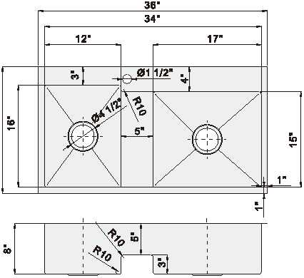Low Divide Gauge Top Mount Double Sink , Stainless Steel Handmade Sink