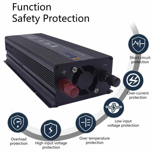Intelligent Temperature Control 1200w Inverter 12v Dual Voltage 110V/220V for Easy and Power Conversion
