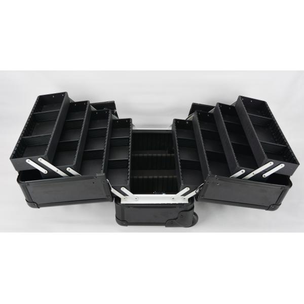 Черный небольшой свертывая размер 360 * 250 * 360mm случая вагонетки макияжа/алюминиевая Pro коробка макияжа