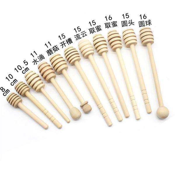 Hotel Restaurant Home Wooden Honey Dipper Drizzler Stirring Stick Spoon Rod Muddler Dispense