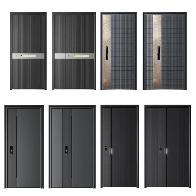 Durable Modern Steel Interior Door with Security Sound Insulation and Customizable Surface for Home Office