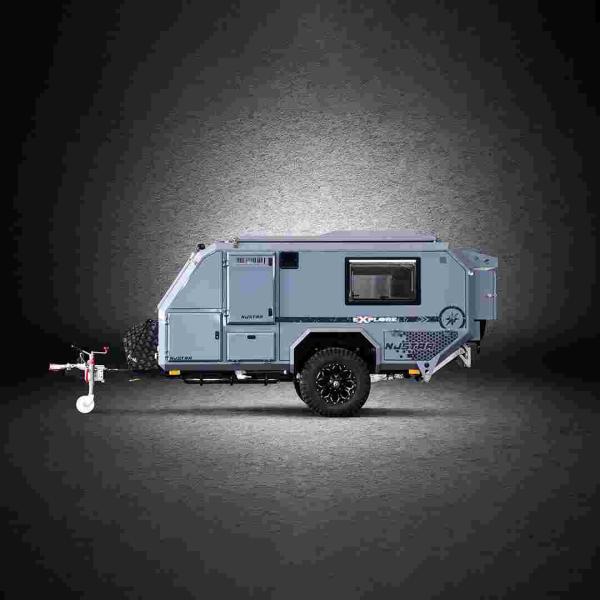 450W Solar Powered Off Grid Camper Trailer With Bathroom Custom Made