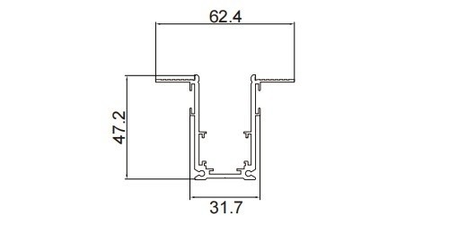 20mm Magnetic Track Light Rail Pre Recessed Track Light Accessories