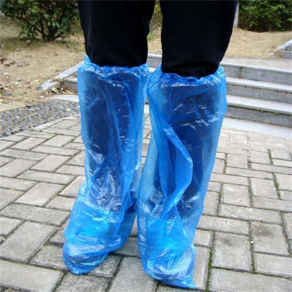 Haixin Knee Shoes Cover Disposable Long Waterproof Boot Covers for Men Women Nonwoven PP PE CPE Knee Waterproof Shoes Cover